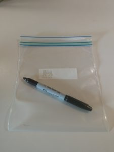 freezer bag with permanent marker