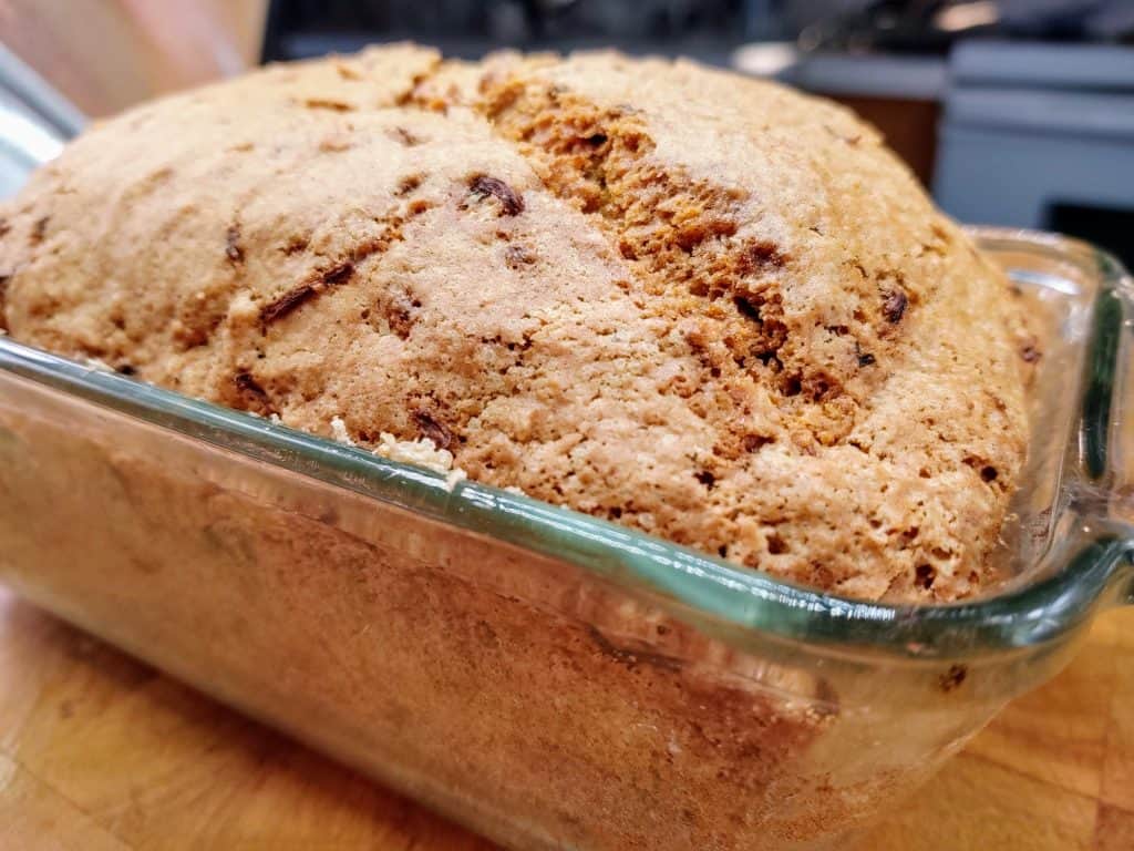 baked loaf of zucchini bread