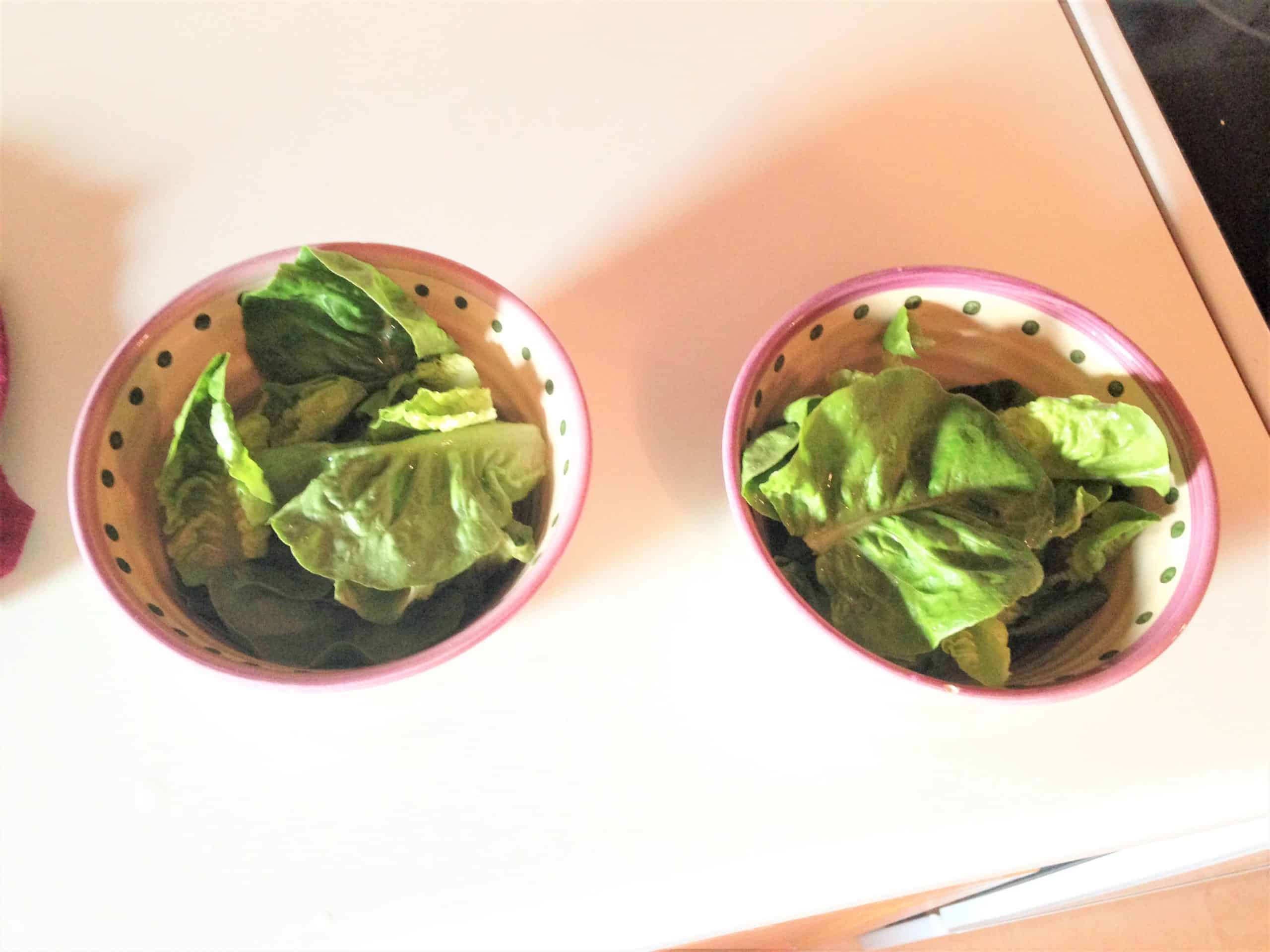 lettuce in two bowls