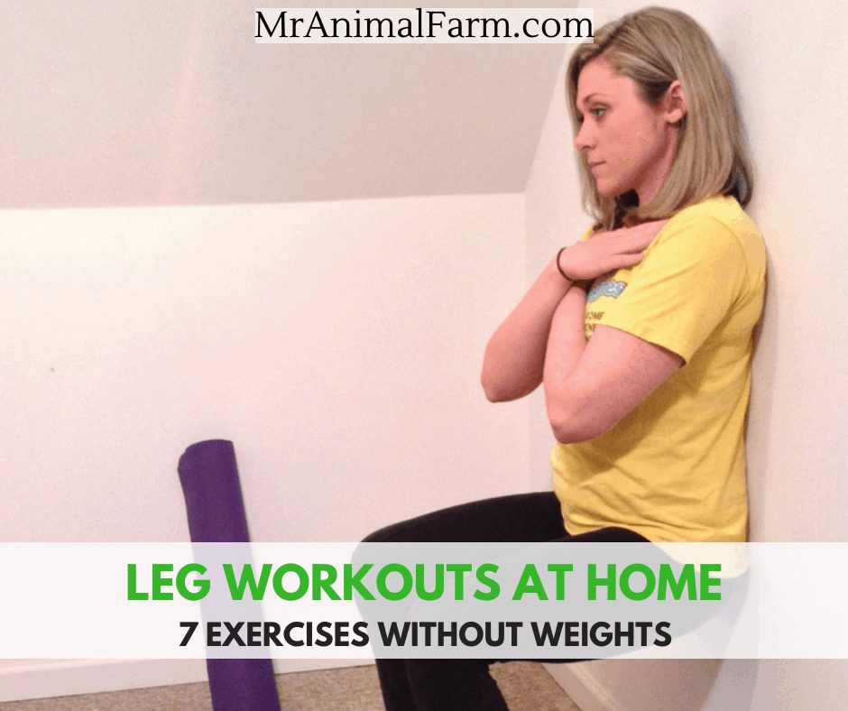 Leg Workouts for Free feature image of woman doing wall sits
