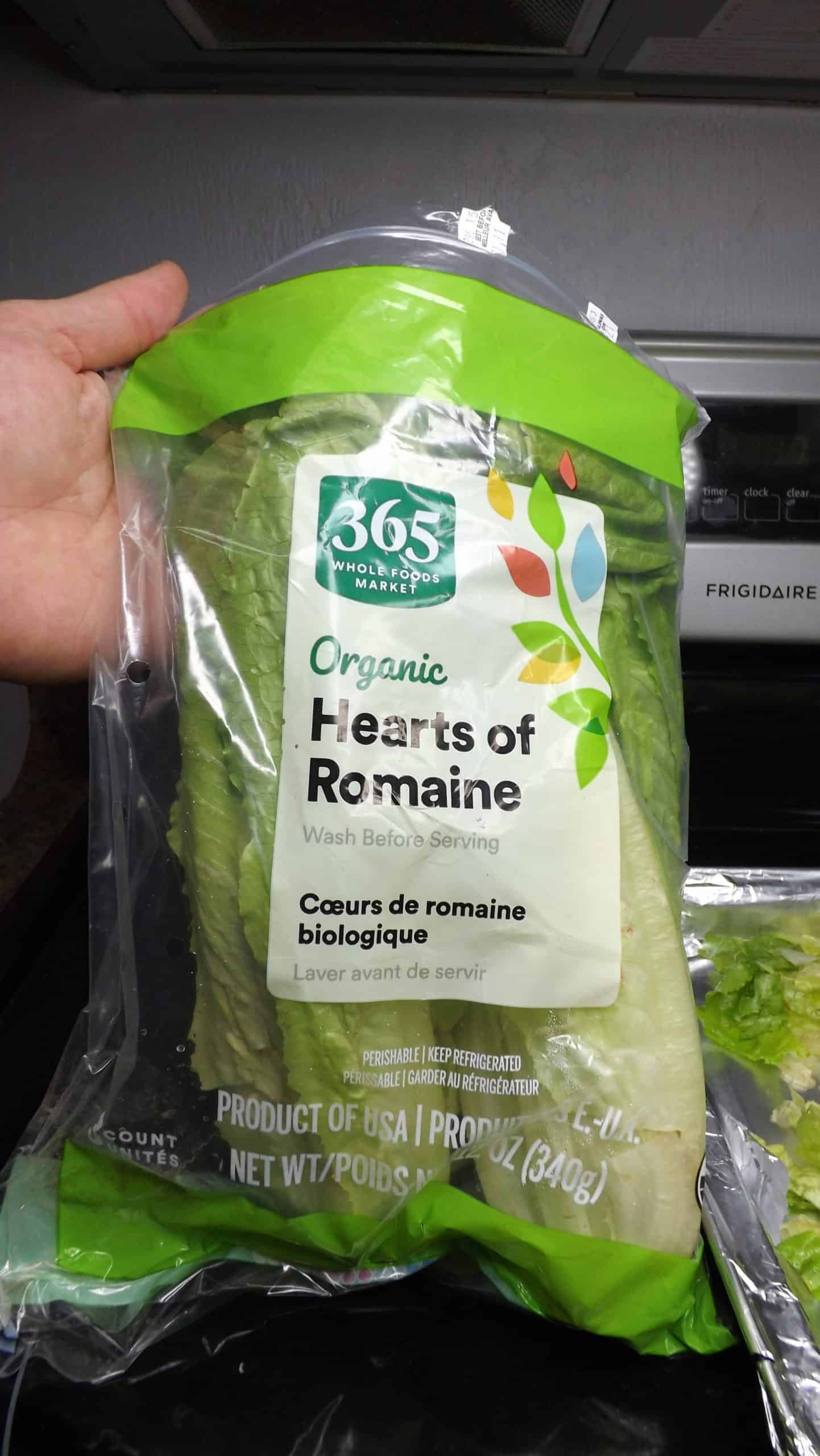 bag of romaine lettuce