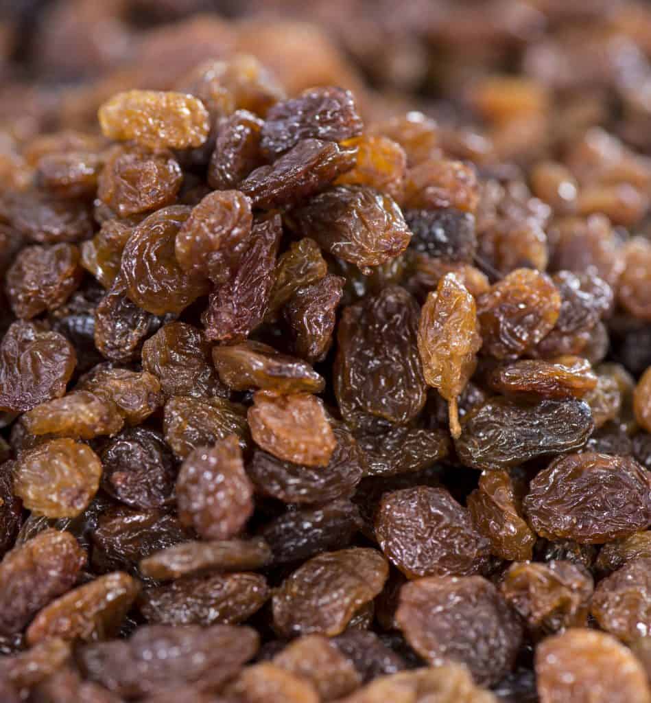 closeup of raisins